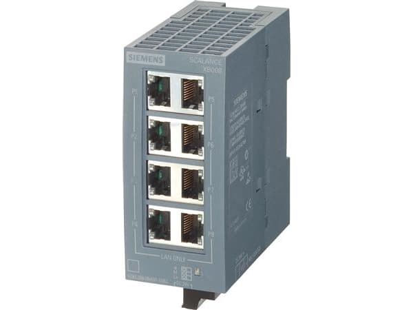 SCALANCE XB008 Unmanaged Industrial Ethernet Switch for 10/100 Mbit/s