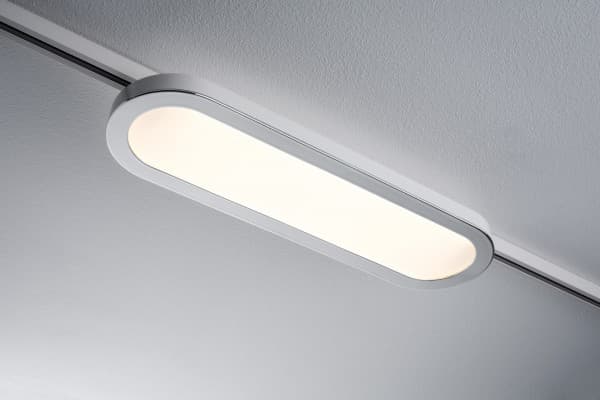 Paulmann 953.20, Spotlight på skinne, 1 ampuller, LED, 2700 K, 480 lm, Kromfarget, Hvit