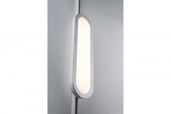 Paulmann 953.20, Spotlight på skinne, 1 ampuller, LED, 2700 K, 480 lm, Kromfarget, Hvit