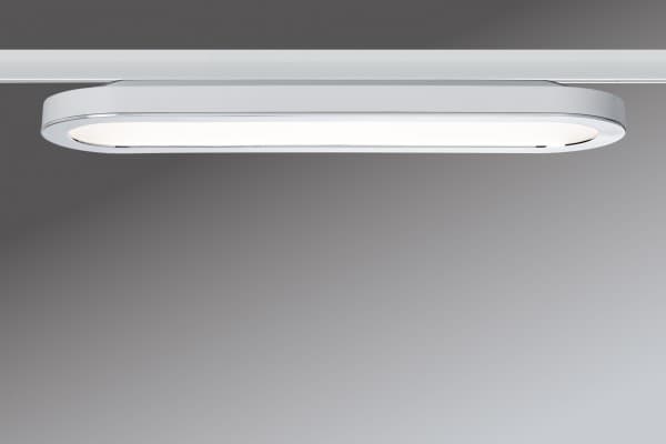 Paulmann 953.20, Spotlight på skinne, 1 ampuller, LED, 2700 K, 480 lm, Kromfarget, Hvit