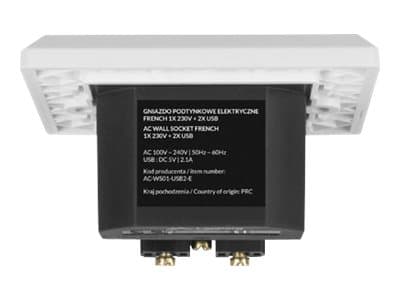 Lanberg AC-WS01-USB2-E, Pistorasia, Brittiläinen, 1 pää(t), 60 mm
