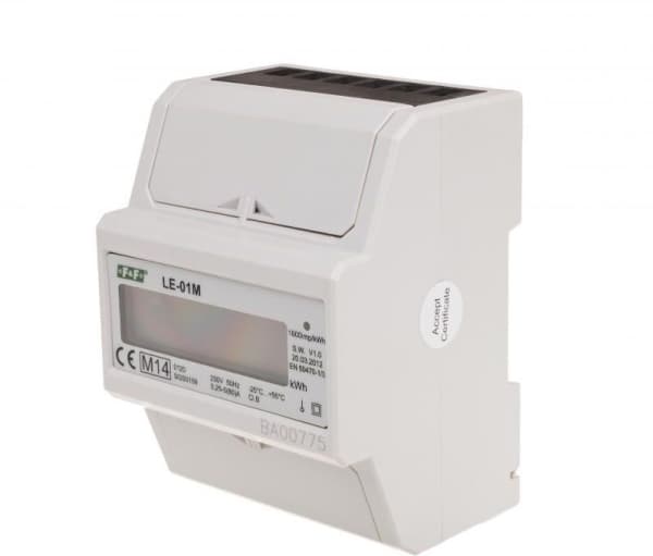 Elmätare MID-kompatibel 1-fas 100A 230V RS-485 MODBUS RTU LCD-display LE-01M
