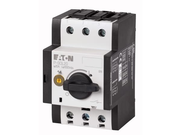 Eaton P-SOL20, Rotasjonsbryter, 2P, Koblet med ledninger (ikke trådløs), Sort, Hvit, IP20, TÜV