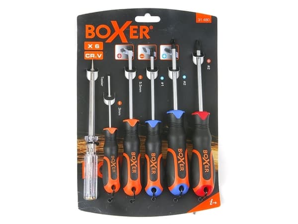 Boxer® skruetrækkersæt med 2-komponent greb 6 dele