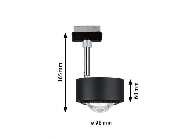 Paulmann 96927, Skena för spotlight, Glödlampan/-lamporna kan inte bytas ut, 1 lampor, LED, 8 W, 2700 K