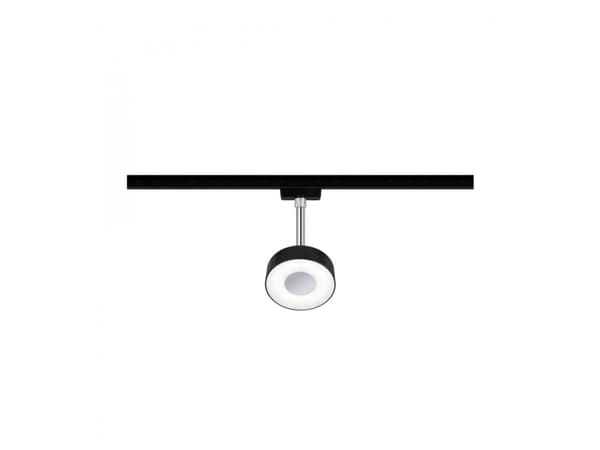 Paulmann Circle, Spotlight på skinne, Ikke-utskiftbare pærer, 3 ampuller, LED, 4000 K, Sort, Kromfarget
