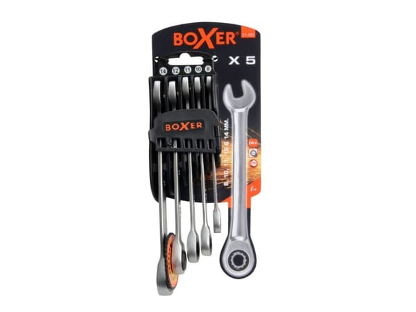 Boxer® ringgaffelnøgler med skralde 8, 10, 11, 12 , 14 mm