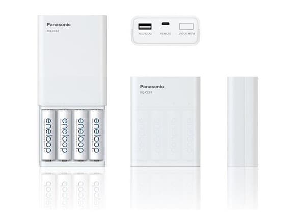 Panasonic eneloop BQ-CC87 - 1.25 - 6 timmars batteriladdare - (för 2/4xAA/AAA) 4 x AA typ - 1900 mAh