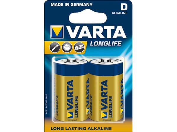 Varta Longlife 04120 - Batteri 2 x D - Alkalisk