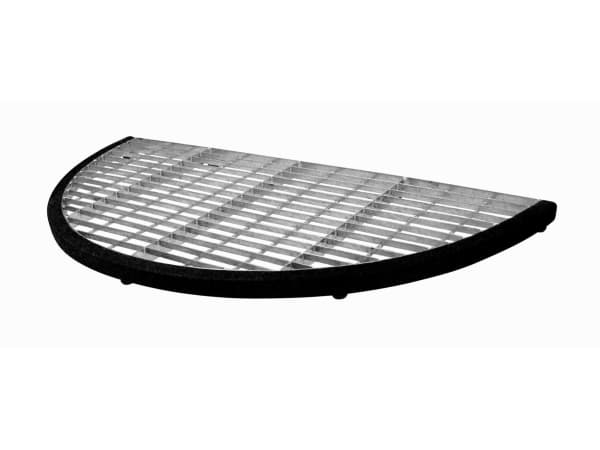 Home>it® halvrund trinrist med 6 stillesko 42 x 82 cm galvaniseret med sort ramme