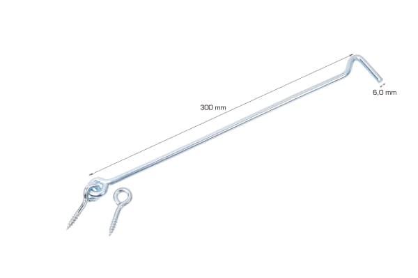 Home&gt;it® dørkrog Ø6 x 300 mm elforzinket