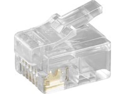 MicroConnect - Telefonkontakt - RJ-12 (hane) - oskärmad - transparent (paket om 10)