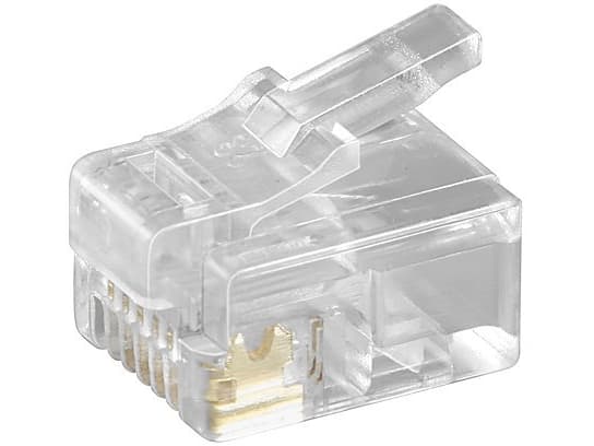 MicroConnect - Telefonkontakt - RJ-12 (hane) - oskärmad - transparent (paket om 10)