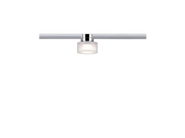 Paulmann 955.02, Skena för spotlight, 1 lampor, LED, 2700 K, 400 LM, Krom, Transparent, Vit