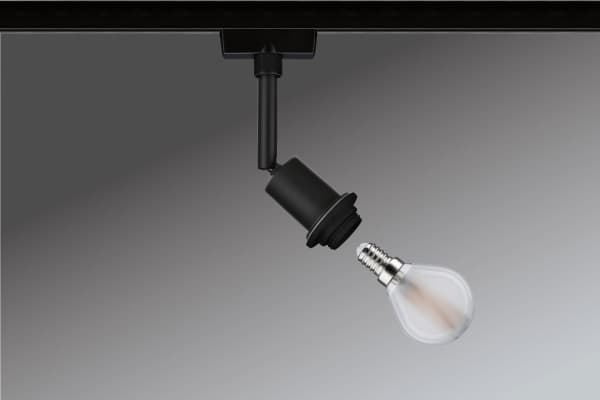 Paulmann DecoSystems, Skena för spotlight, E14, 1 lampor, Svart