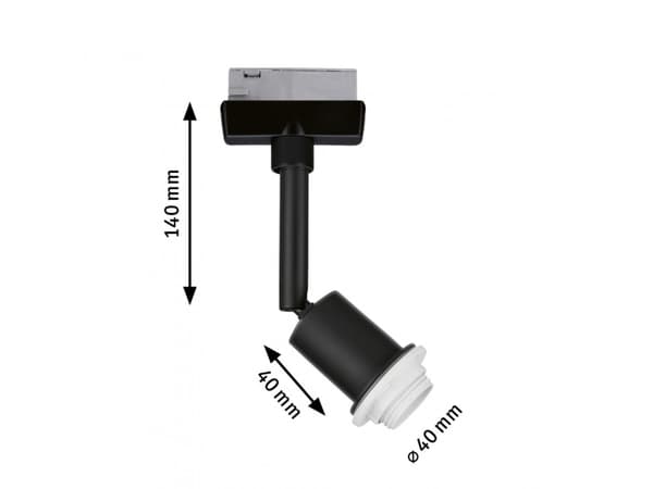 Paulmann DecoSystems, Skena för spotlight, E14, 1 lampor, Svart