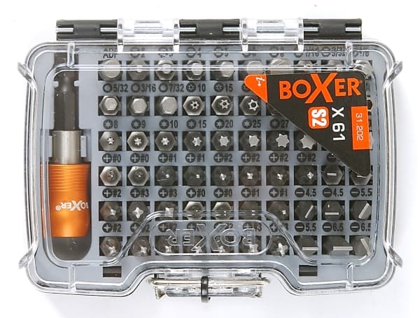 Boxer® bitset i praktisk låda S2 stål 61 delar