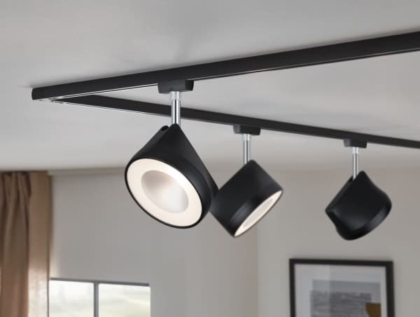Paulmann Arena, Spotlight på skinne, LED, 14 W, 2700 K, 850 lm, Sort, Kromfarget