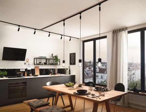 Paulmann Cube, Spotlight på skinne, LED, 8 W, 2700 K, 520 lm, Sort, Kromfarget