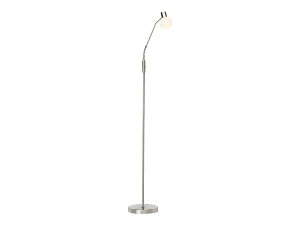 Brilliant Philo - Gulvlampe - LED-lyspære - E14 - 4 W - klasse A++ - varmt hvitt lys - 2700 K - hvit, jern Nickel, Hvit
