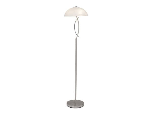 Brilliant Boston - Gulvlampe - 2 holdere - E14 - jern, white alabaster Nickel, Hvit