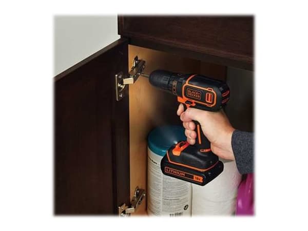 BLACK+DECKER BDCDC18K-QW - Drill/driver - trådløs - nøkkelfri borhylse 10 mm - 30 N·m - 10.8 V