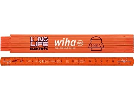 Wiha elektriker tommestok Longlife® 2m, m.indbygget ledningsholder