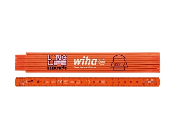 Wiha elektriker tommestok Longlife® 2m, m.indbygget ledningsholder
