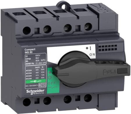 Schneider Electric 28904, Rullakytkin, 3P, Langallinen, Musta, Harmaa, IP40, Pölynkestävä