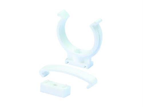 40 mm Rørholder med afstandsklods hvid
