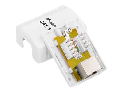 Lanberg - Verkkoliitin - RJ-45 - suojattu - CAT 5e - valkoinen