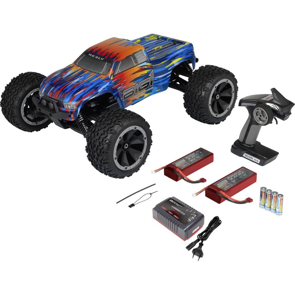 Reely BIG1 Borstlös motor 1:8 RC modellbil Elektrisk Monstertruck Fyrhjulsdrift (4WD) RtR 2,4 GHz inkl. batteri, laddar