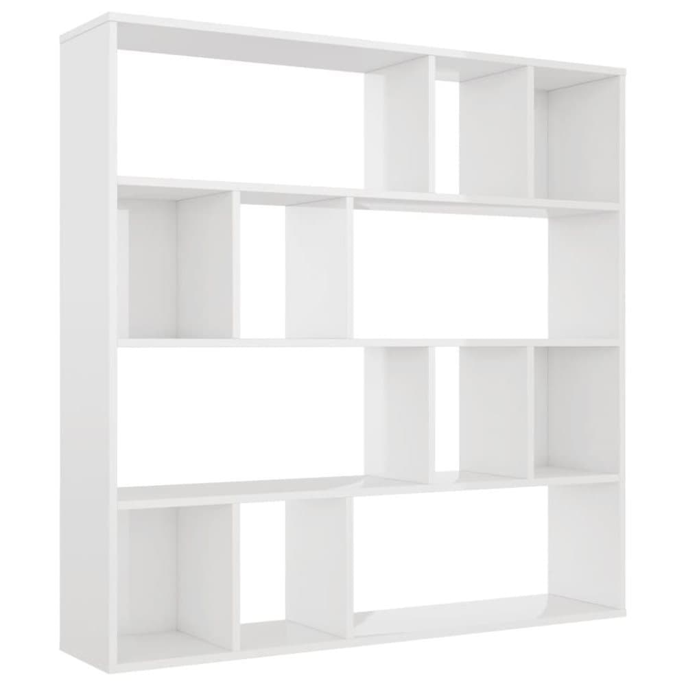 vidaXL rumdeler bogskab 110 x 24 x 110 cm spånplade hvid højglans