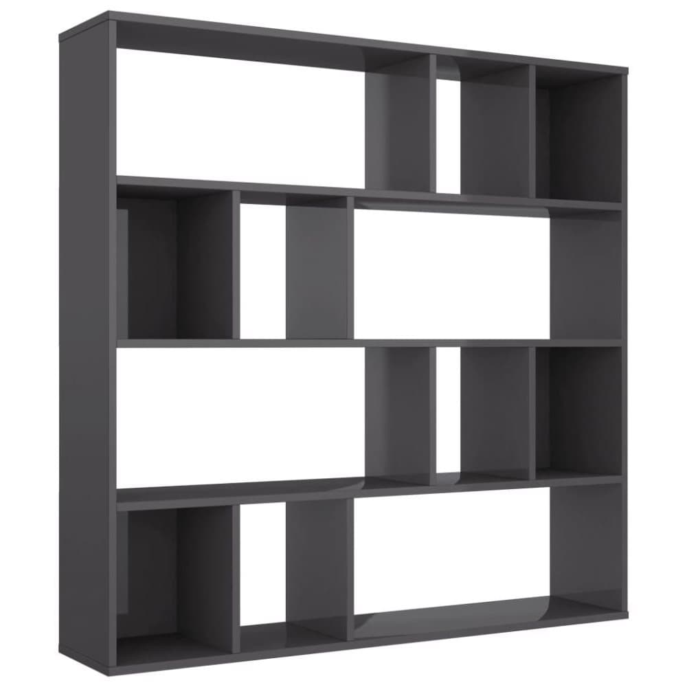 vidaXL Tilanjakaja kirjahylly korkeak harmaa 110x24x110cm lastulevy