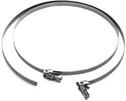 Slangeklemme TKS 63-125 mm, rustfri med fastmonteret galvaniseret lås til flexslanger.