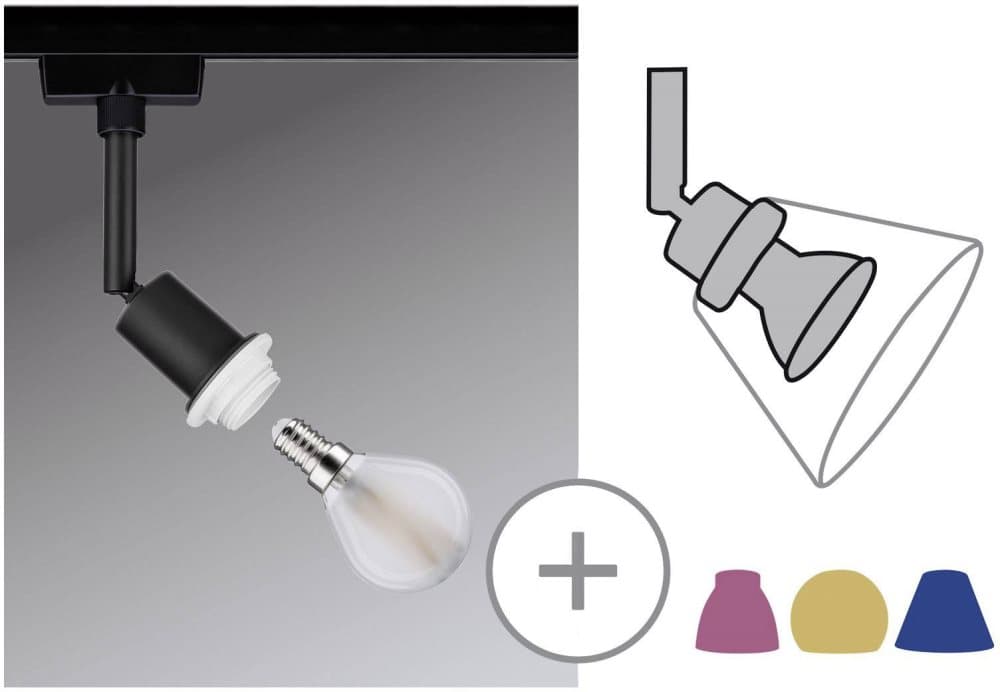 Paulmann Hjvolt-skinnesystem-lampe URail E14 Sort (mat)
