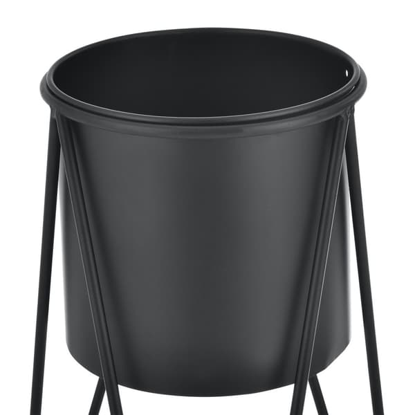 [casa.pro]® Plantestativ sæt - 2 stk. - med indbyggede krukker - 48x25cm - 70,5x32cm - Metal / sort