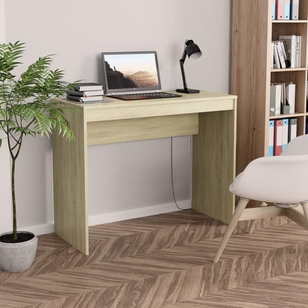 vidaXL Skrivebord sonoma eik 90x40x72 cm konstruert tre