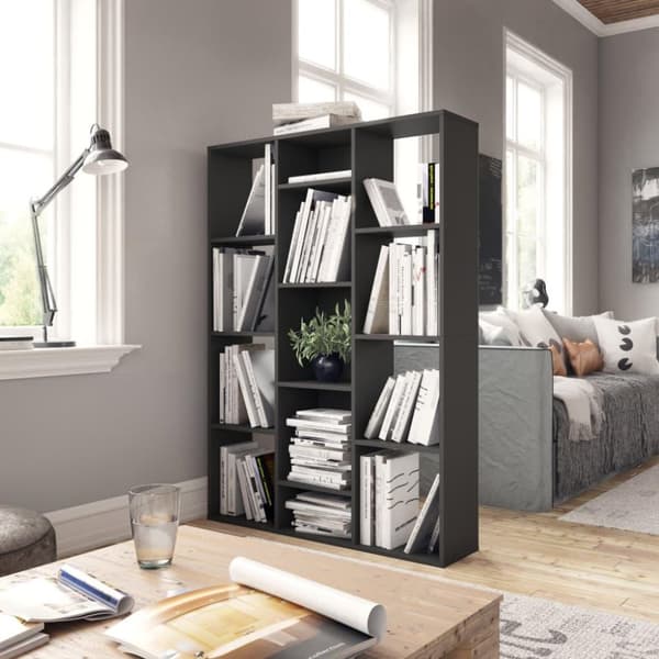 vidaXL rumdeler/Reol 100 x 24 x 140 cm spånplade grå højglans