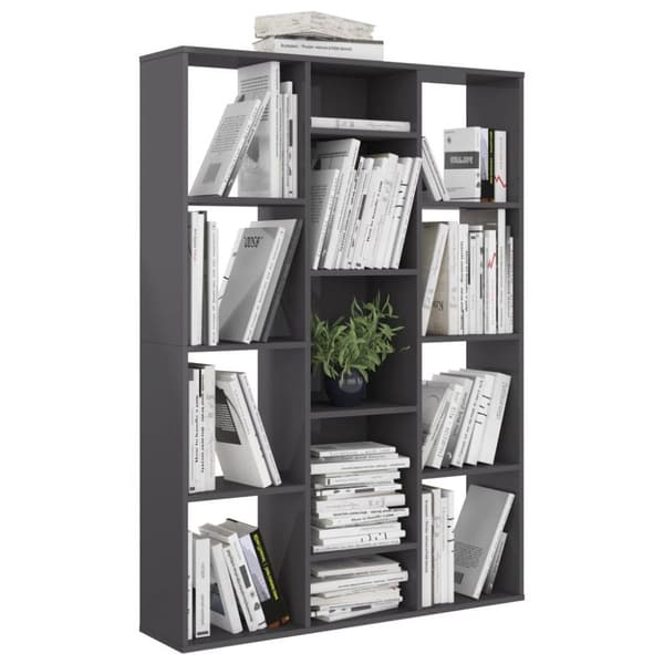 vidaXL rumdeler/Reol 100 x 24 x 140 cm spånplade grå højglans