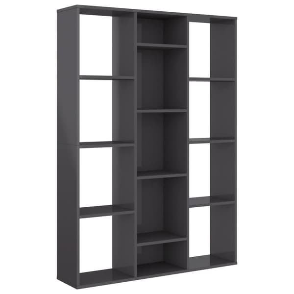 vidaXL rumdeler/Reol 100 x 24 x 140 cm spånplade grå højglans