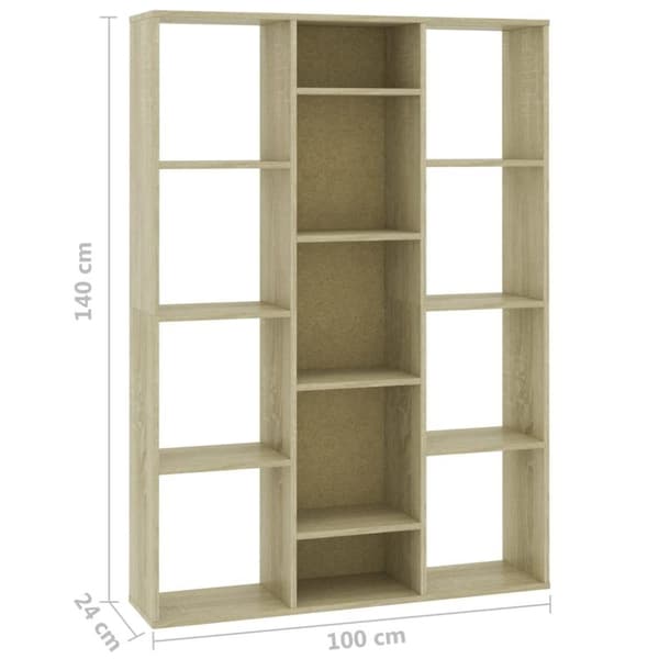 vidaXL Bokhylle/Romdeler sonoma eik 100x24x140 cm sponplate