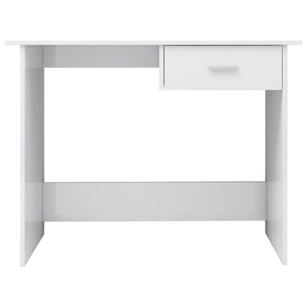 vidaXL Skrivebord høyglans hvit 100x50x76 cm sponplate