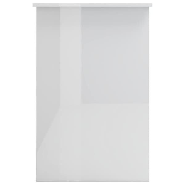 vidaXL Skrivebord høyglans hvit 100x50x76 cm sponplate