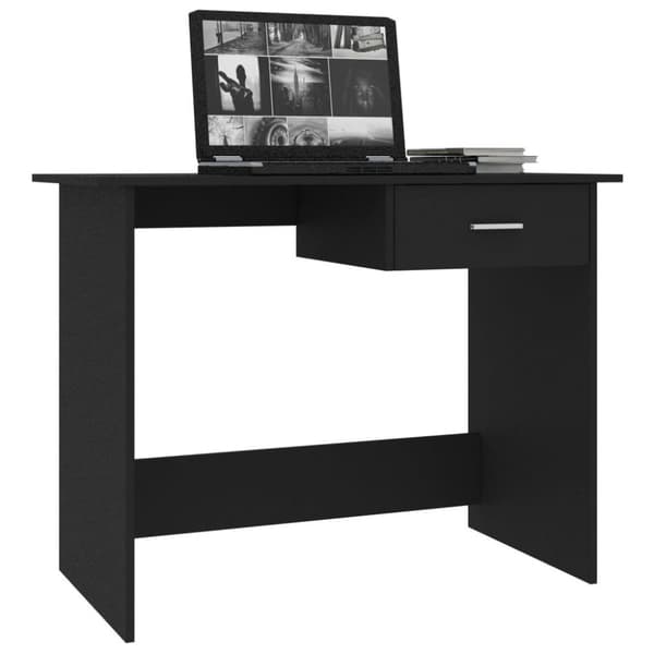 vidaXL Skrivbord svart 100x50x76 cm konstruerat trä