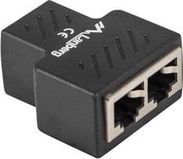 Lanberg - Nätverksdelare - RJ-45 (hona) till RJ-45 (hona) - skärmad - svart