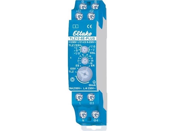 Eltako TLZ12-8PLUS, Tidskontant, 1P, Blå, CE, 250 V, 18 mm