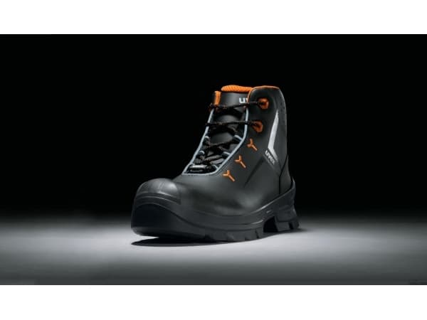 Uvex 2 MACSOLE, Unisex, Voksen, Vernestøvler, Sort, Oransje, A, E, ESD, FO, HI, HRO, P, S3, SRC, WRU, Lisselukking