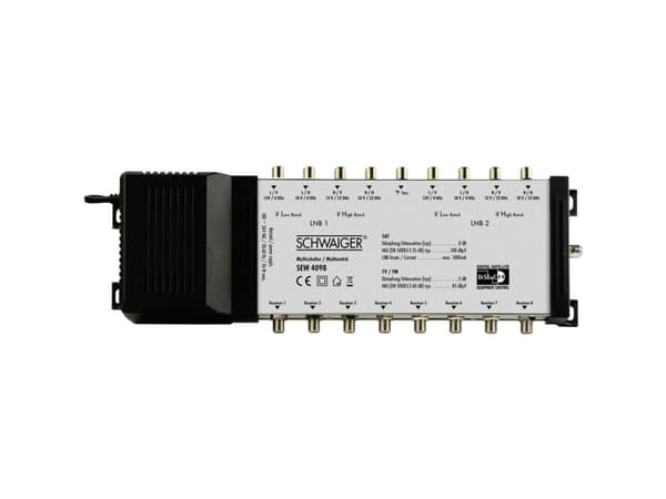 Schwaiger SEW4098531, 9 lähtöä, 8 tuloa, 950 - 2150 MHz, 47 - 862 MHz, F, 230 V
