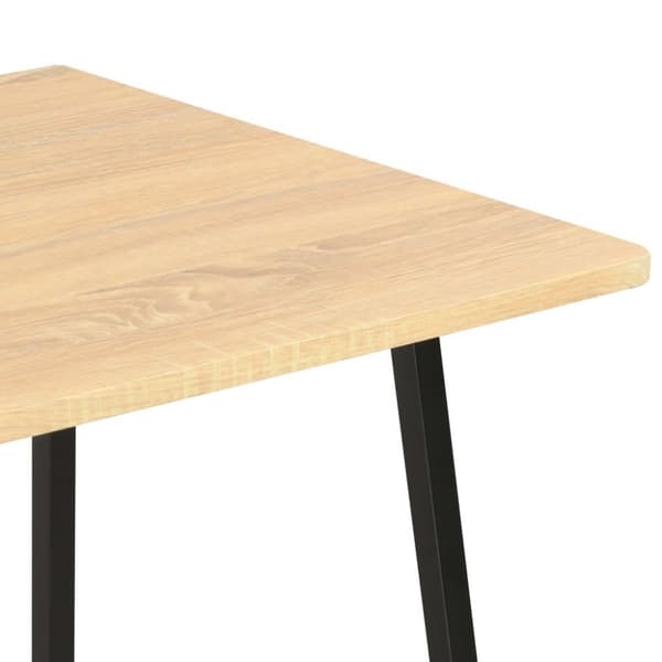 vidaXL Skrivebord med hylle svart og eik 102x50x117 cm